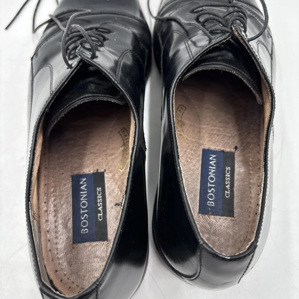 Bostonian Shoes Mens Size 11M Black Leather Cap Toe Oxford Dress Made In USA